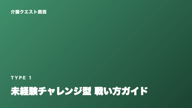 未経験チャレンジ型の戦い方ガイド 表紙